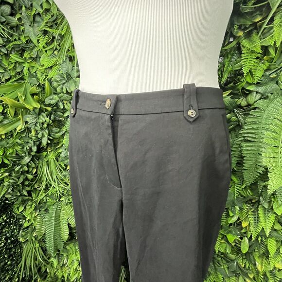 H&M Pants Women 12 Black Ankle Dress Work Button Accent NWT 0966 - Picture 4 of 10
